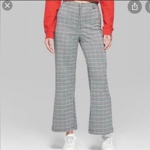 Wild Fable Knit Plaid O-Ring Zip Front Wide Leg Crop pants XXL